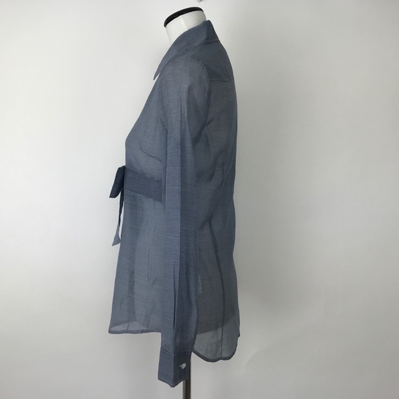 Red Valentino Bow Button Front Shirt Gingham #470 - Picture 7 of 9